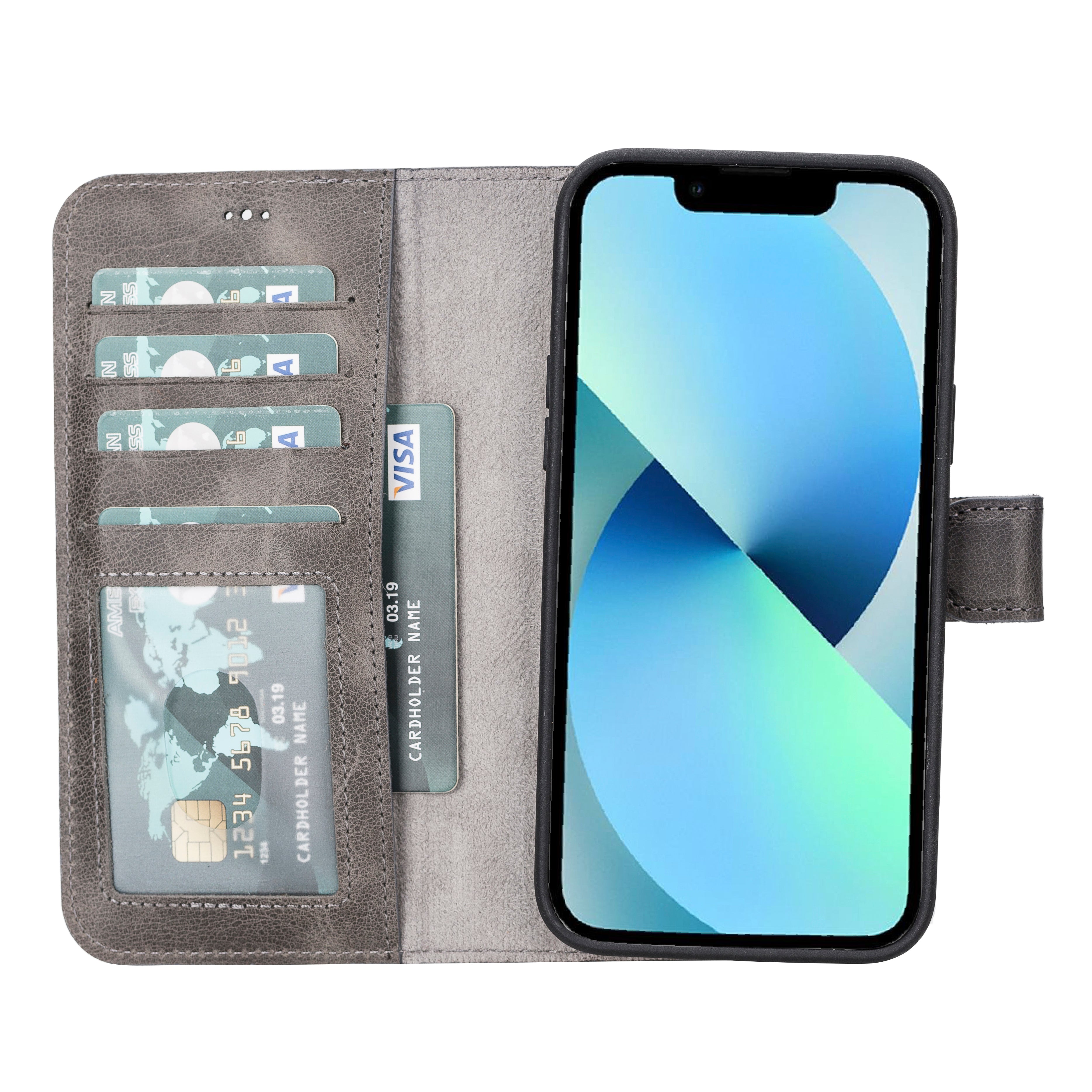 Abnehmbare Lederhülle für iPhone 14 Plus im Wallet-Stil - Magic Wallet