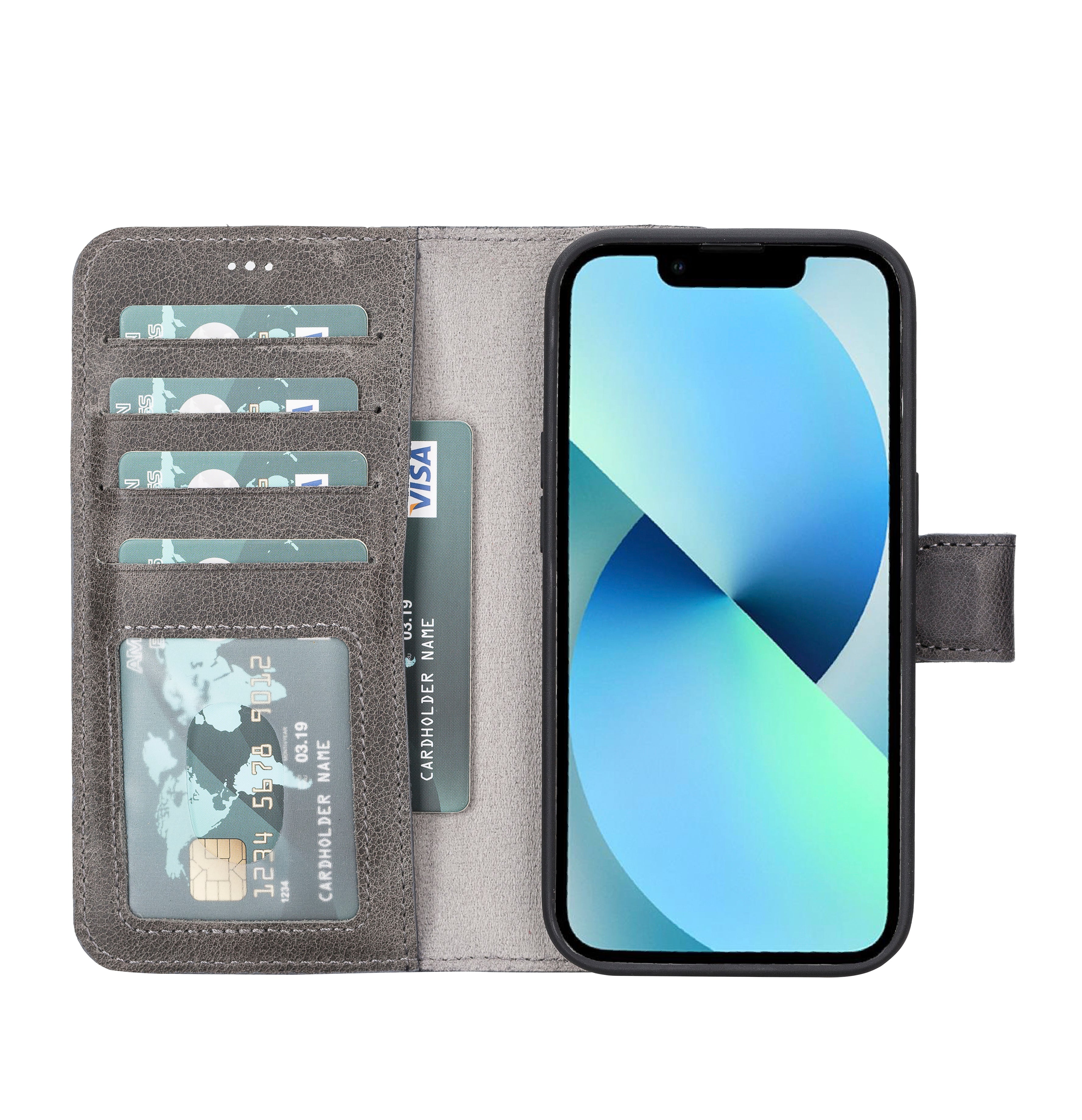 Abnehmbare Lederhülle für iPhone 14 Pro – Magic Wallet