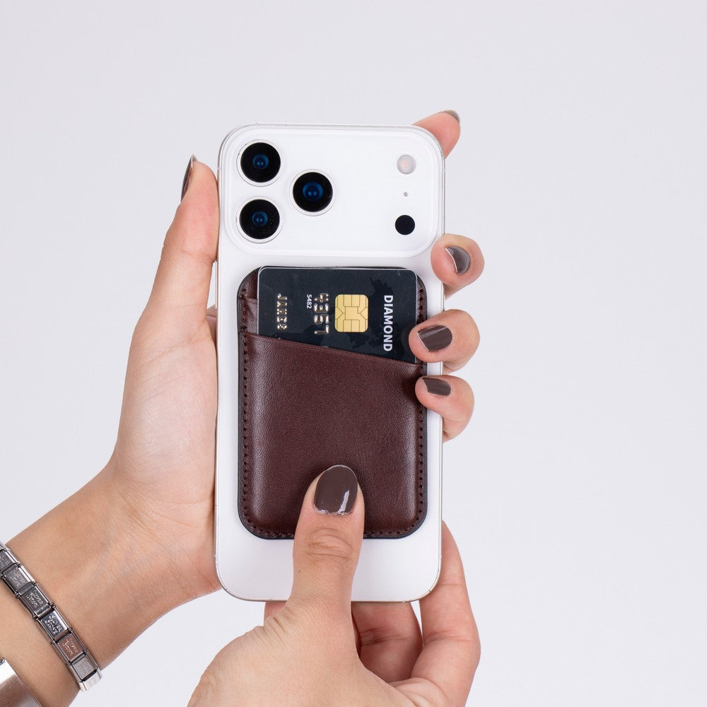Leather Magnetic Card Holder - Maggy Fit CC