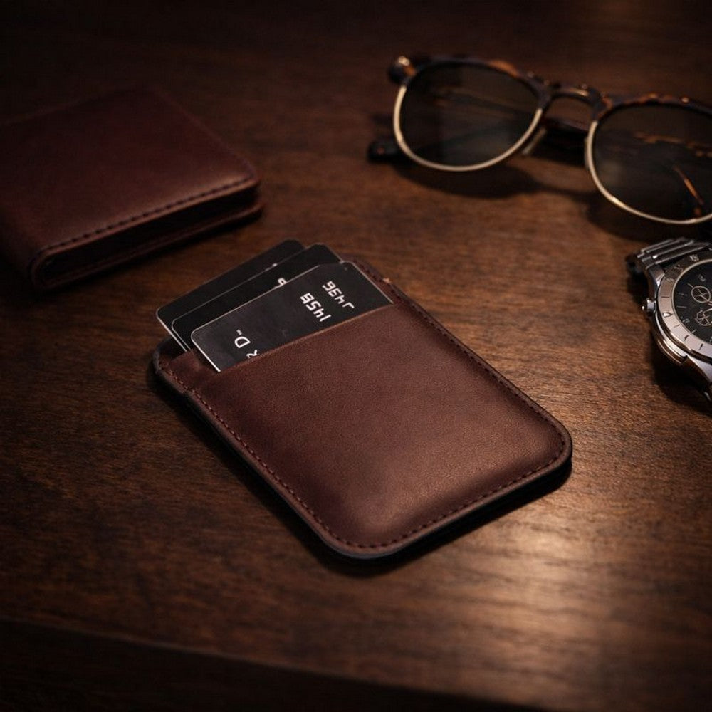 Leather Magnetic Card Holder - Maggy Fit CC