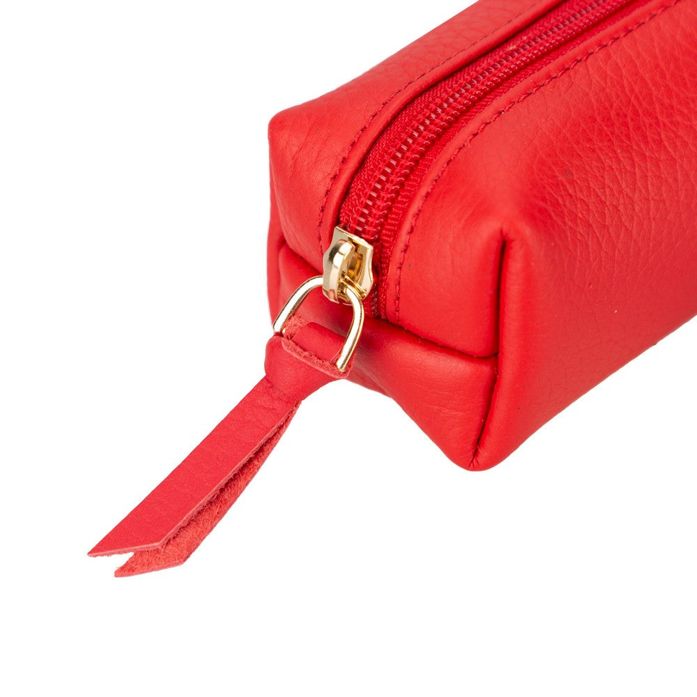 Stifte-, Federmäppchen und Kosmetiktasche aus echtem Leder mit Reißverschluss - Multibox