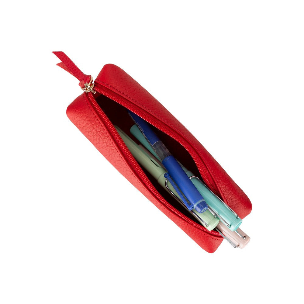 Stifte-, Federmäppchen und Kosmetiktasche aus echtem Leder mit Reißverschluss - Multibox