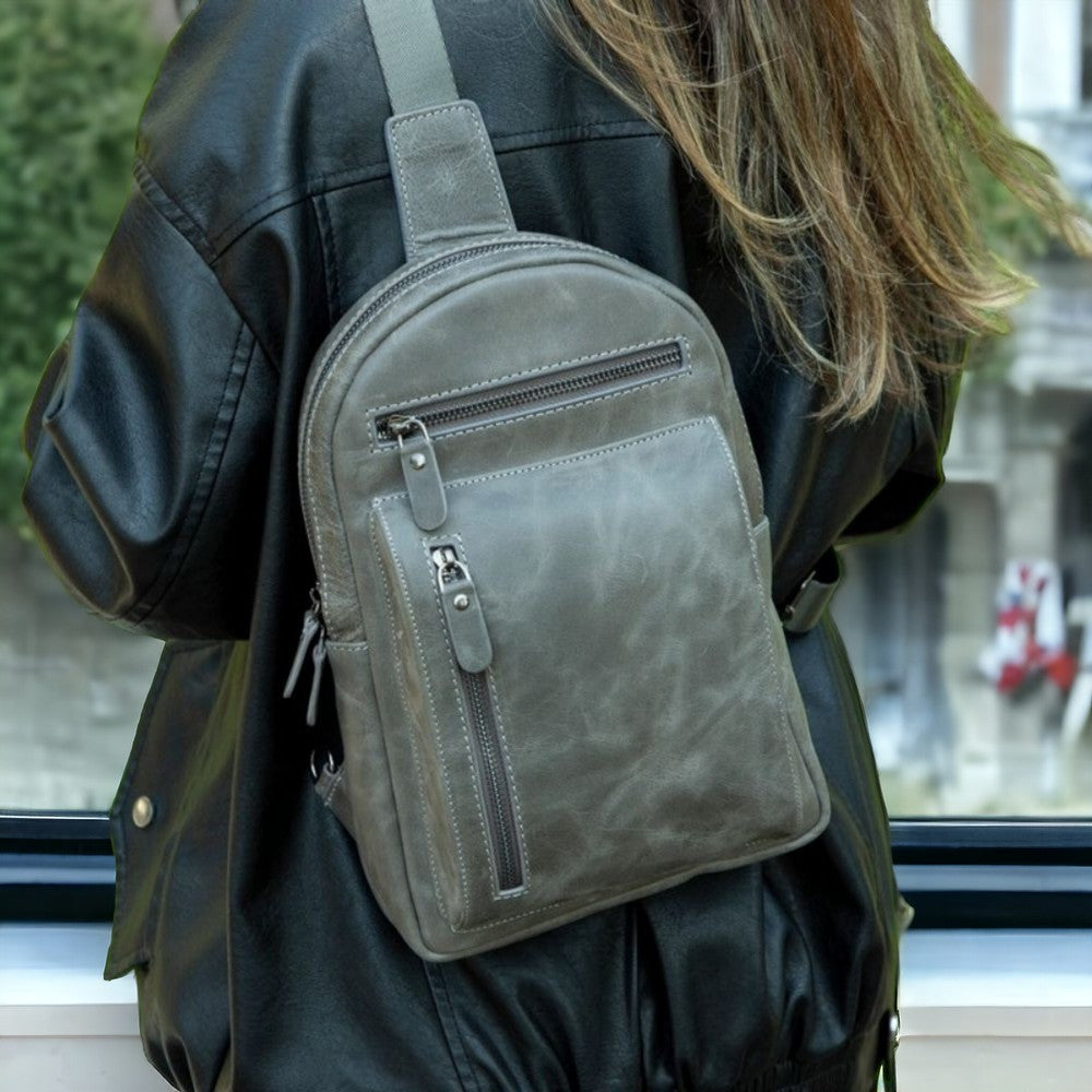 Umhängetasche aus echtem Leder für Damen und Herren - Blake
