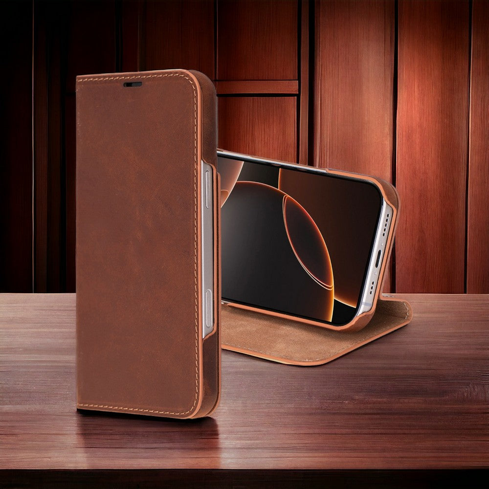 Étui portefeuille en cuir pour iPhone 16 Pro - Sonat