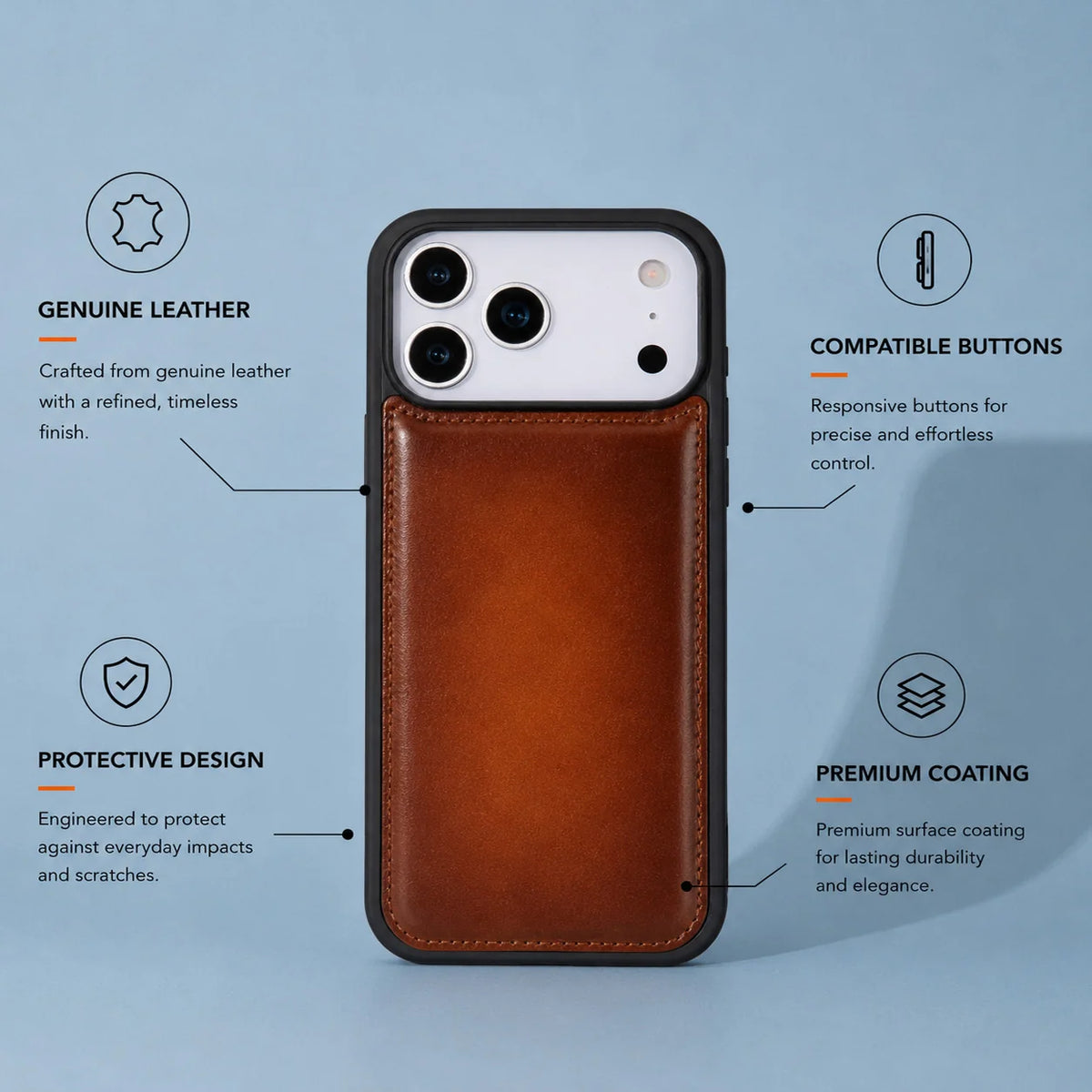 iPhone 17 Pro Max Leather Case - Flex Cover