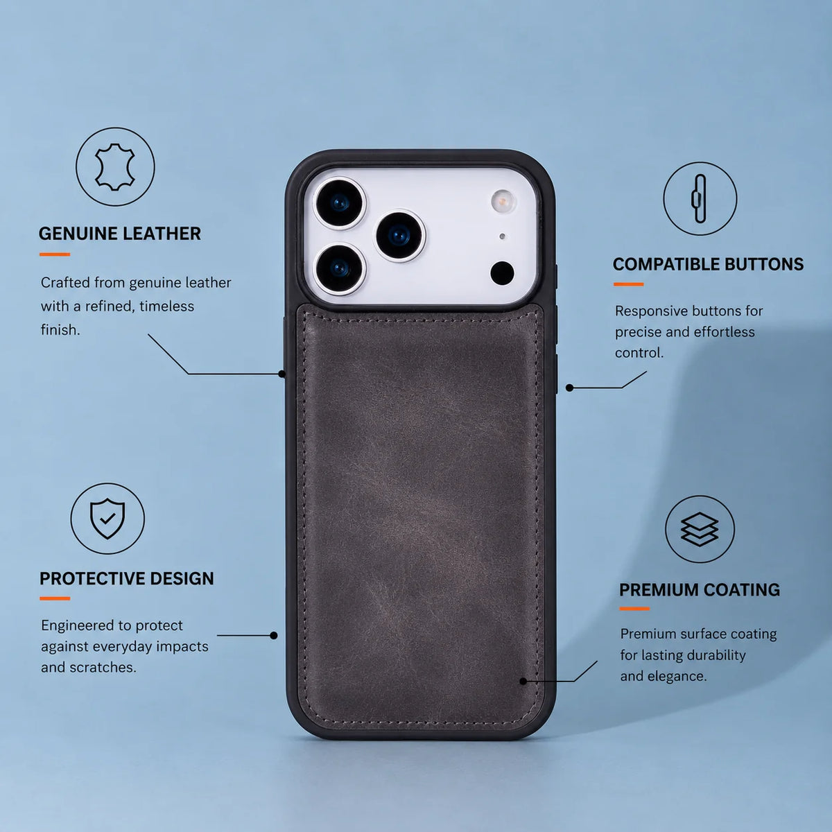 iPhone 17 Pro Max Leather Case - Flex Cover