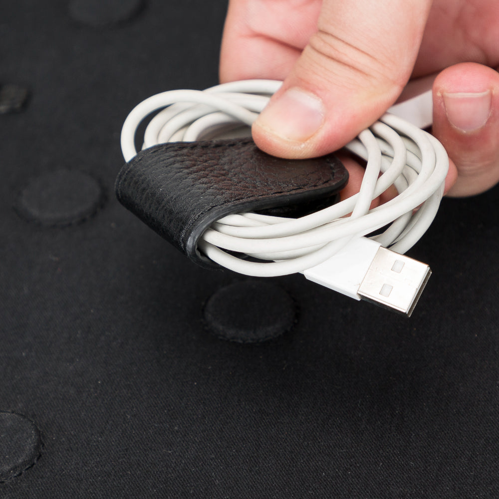 Reise-Kabel-Organizer aus echtem Leder