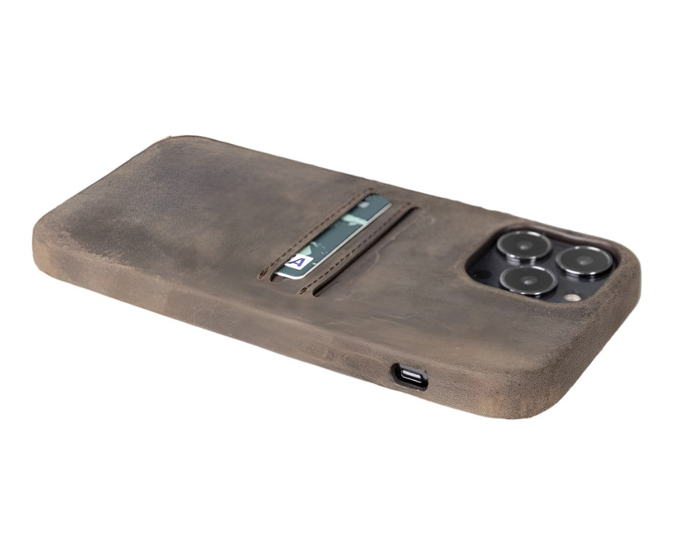 Apple iPhone IP13 Series Leather Case / RC-CC - Rock Cover Card Holder