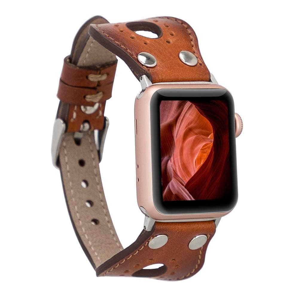 Bracelets en cuir pour Apple Watch – Style Ronda Trok – Compatibles avec tous les modèles de montres