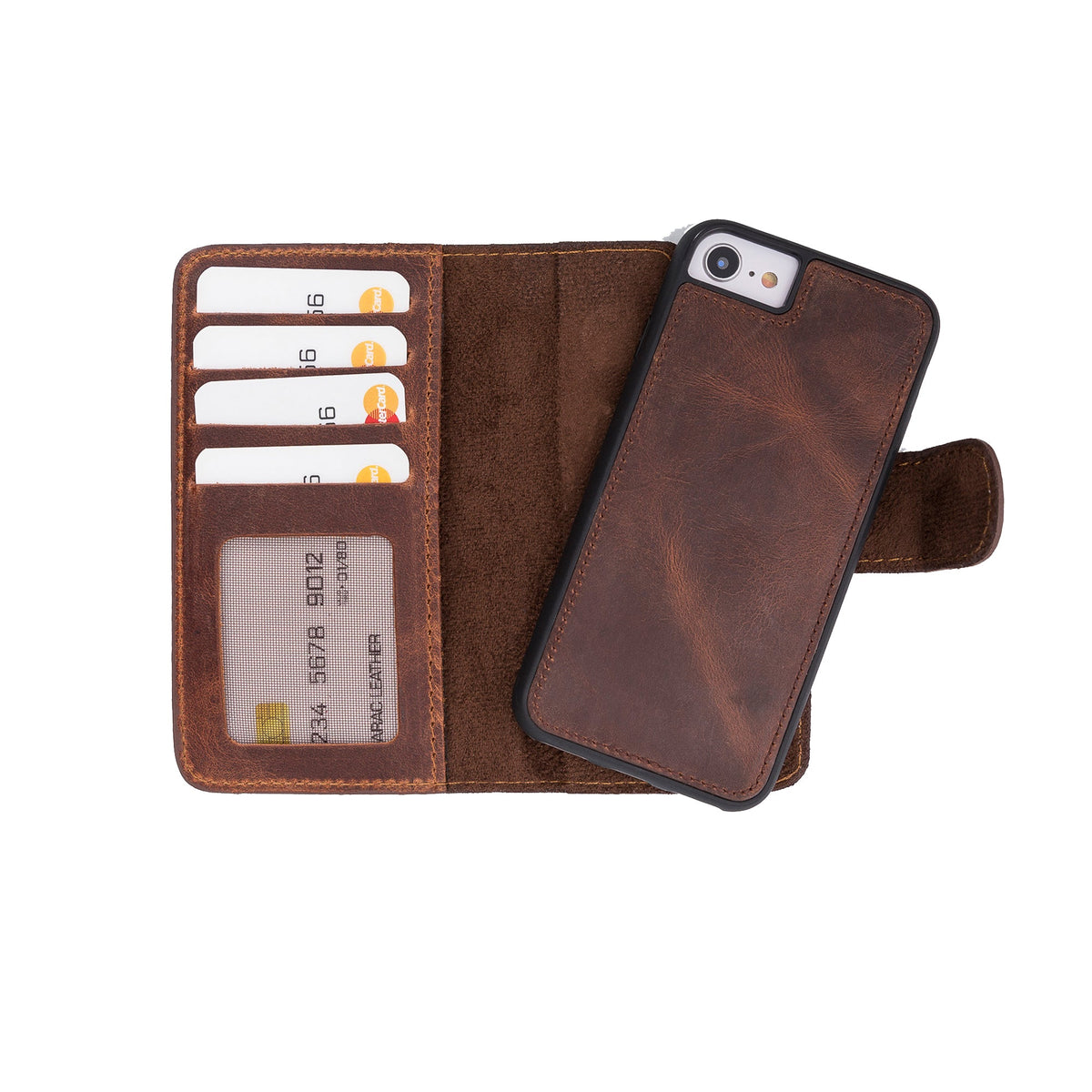 Étui portefeuille amovible en cuir pour iPhone 16E – Magic Wallet