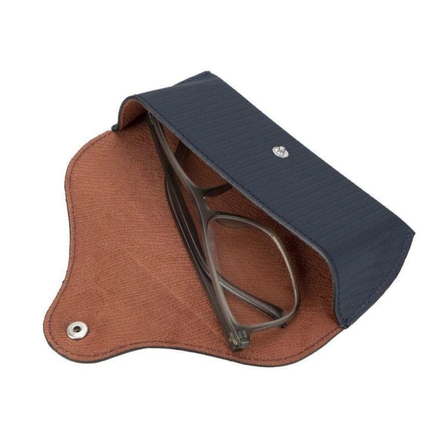 Roan Leather Glasses Case Dark Blue