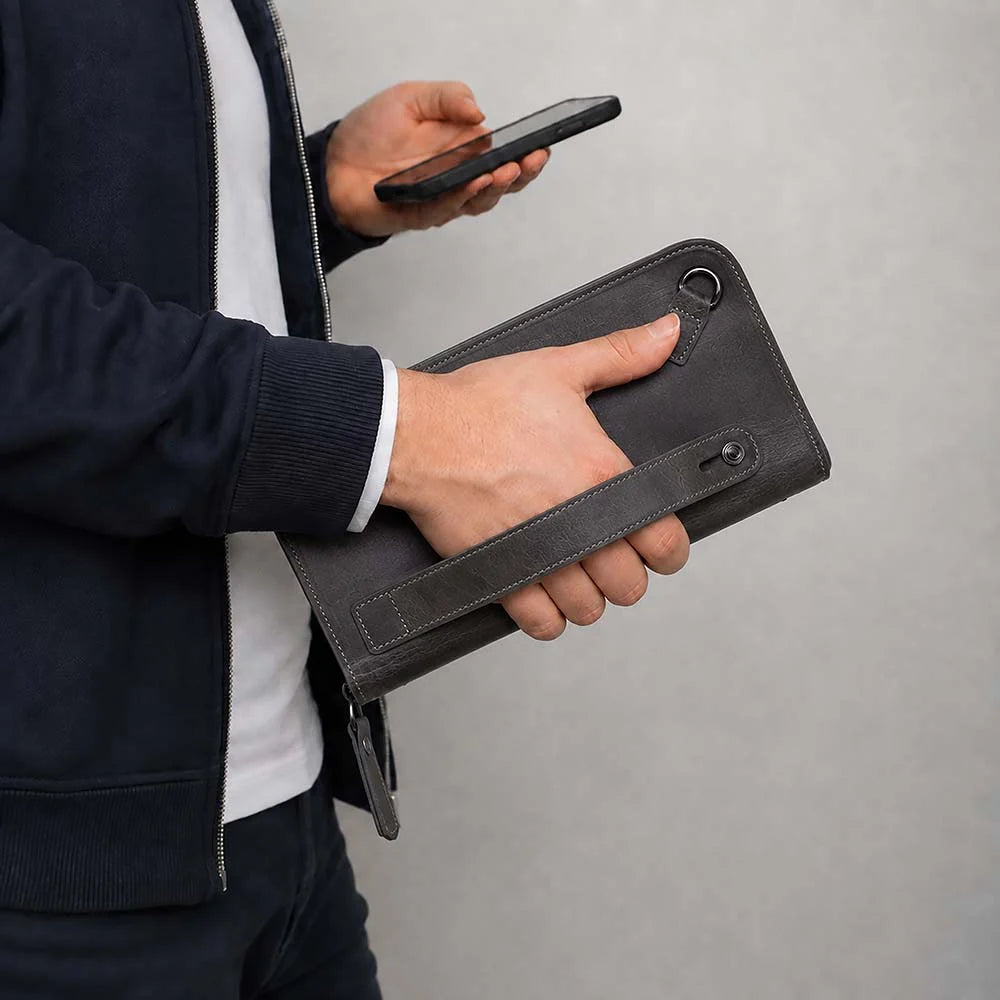 Leather Clutch Handbag - Novarco