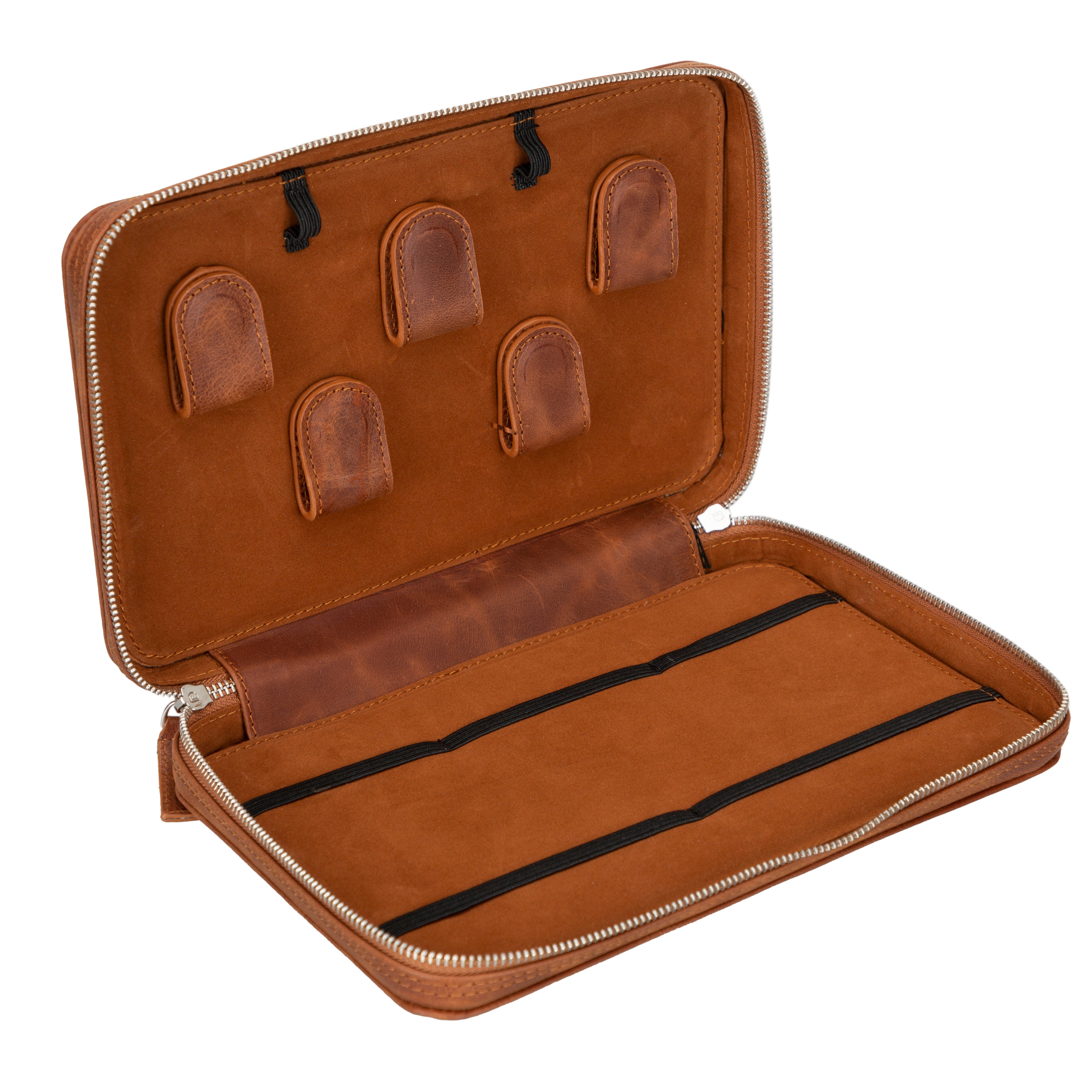 Organiseur de câbles de voyage en cuir véritable