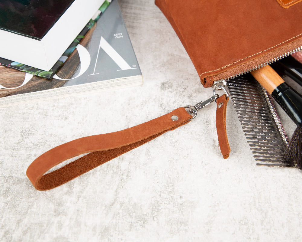 Leather Makeup Bag - Luna