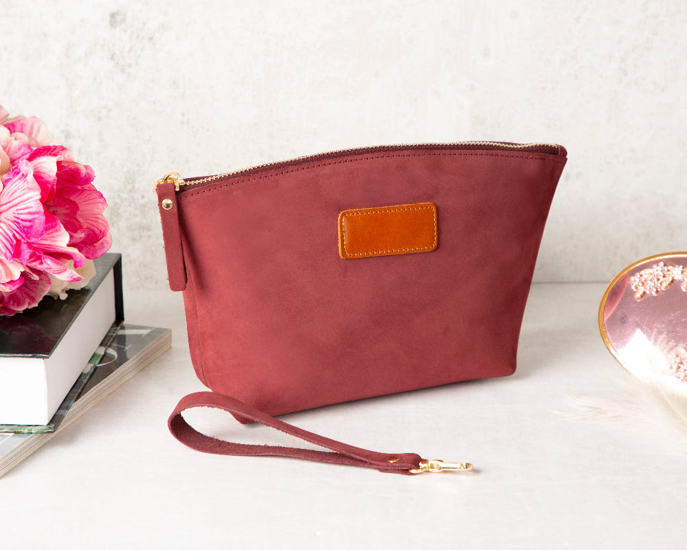 Leather Makeup Bag - Luna