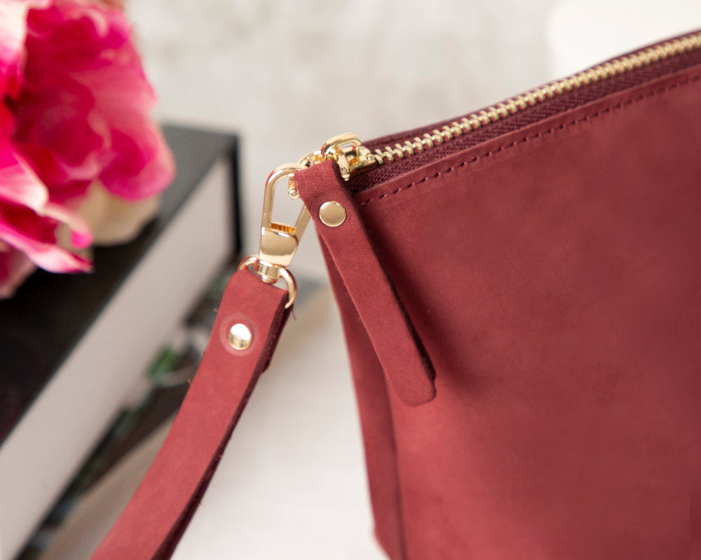 Leather Makeup Bag - Luna