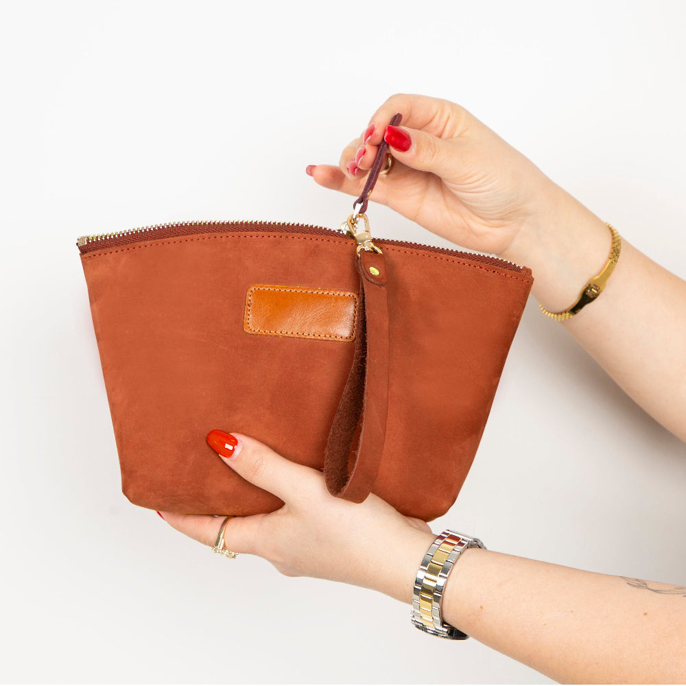 Leather Makeup Bag - Luna