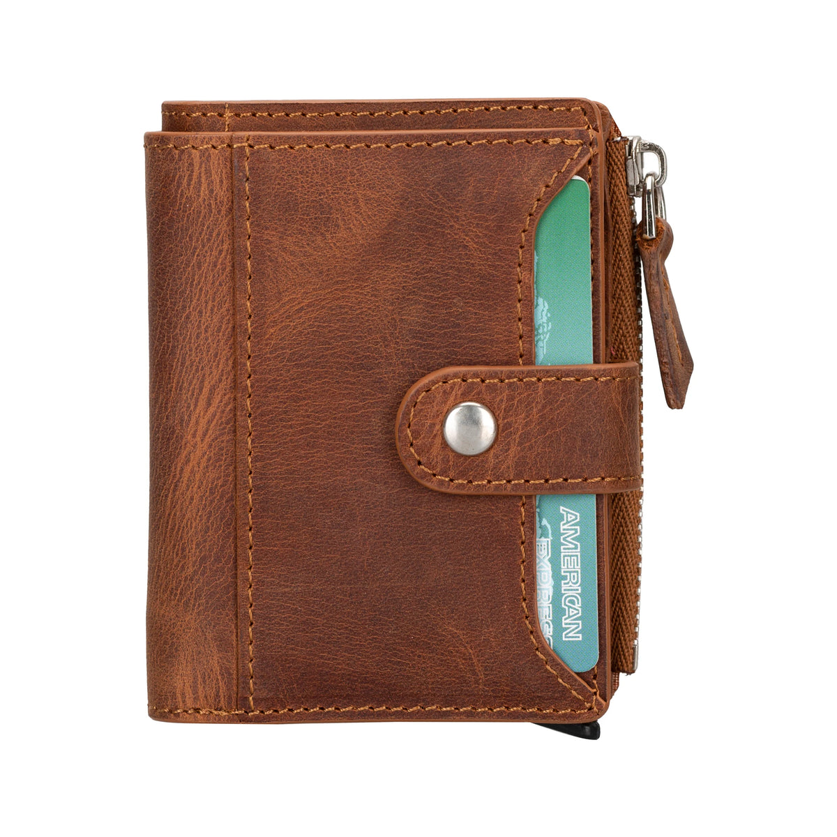 Leather Zip Mechanical Card Holder