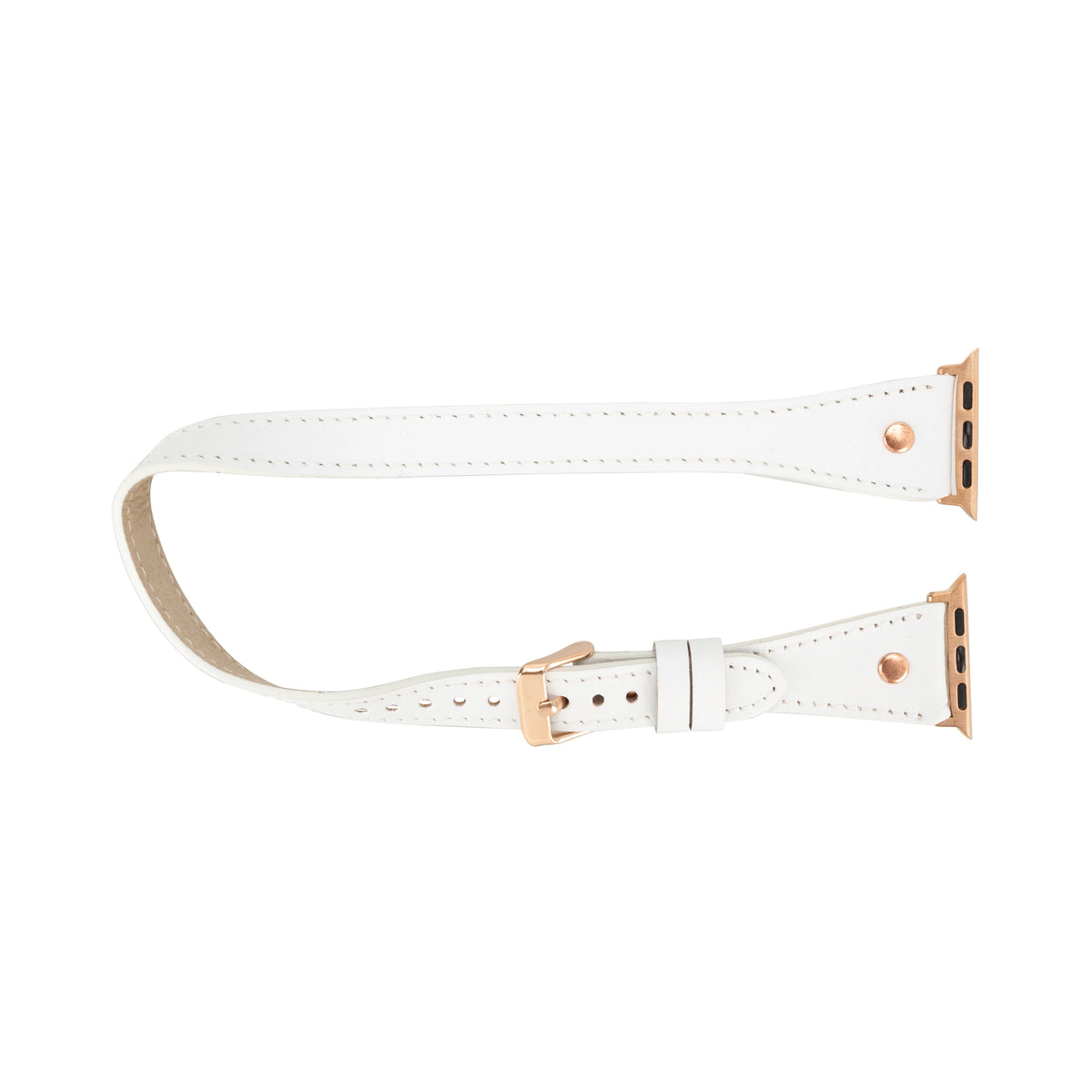 Double Tour Leather Apple Watch Band with Rose Gold Trok - Hector