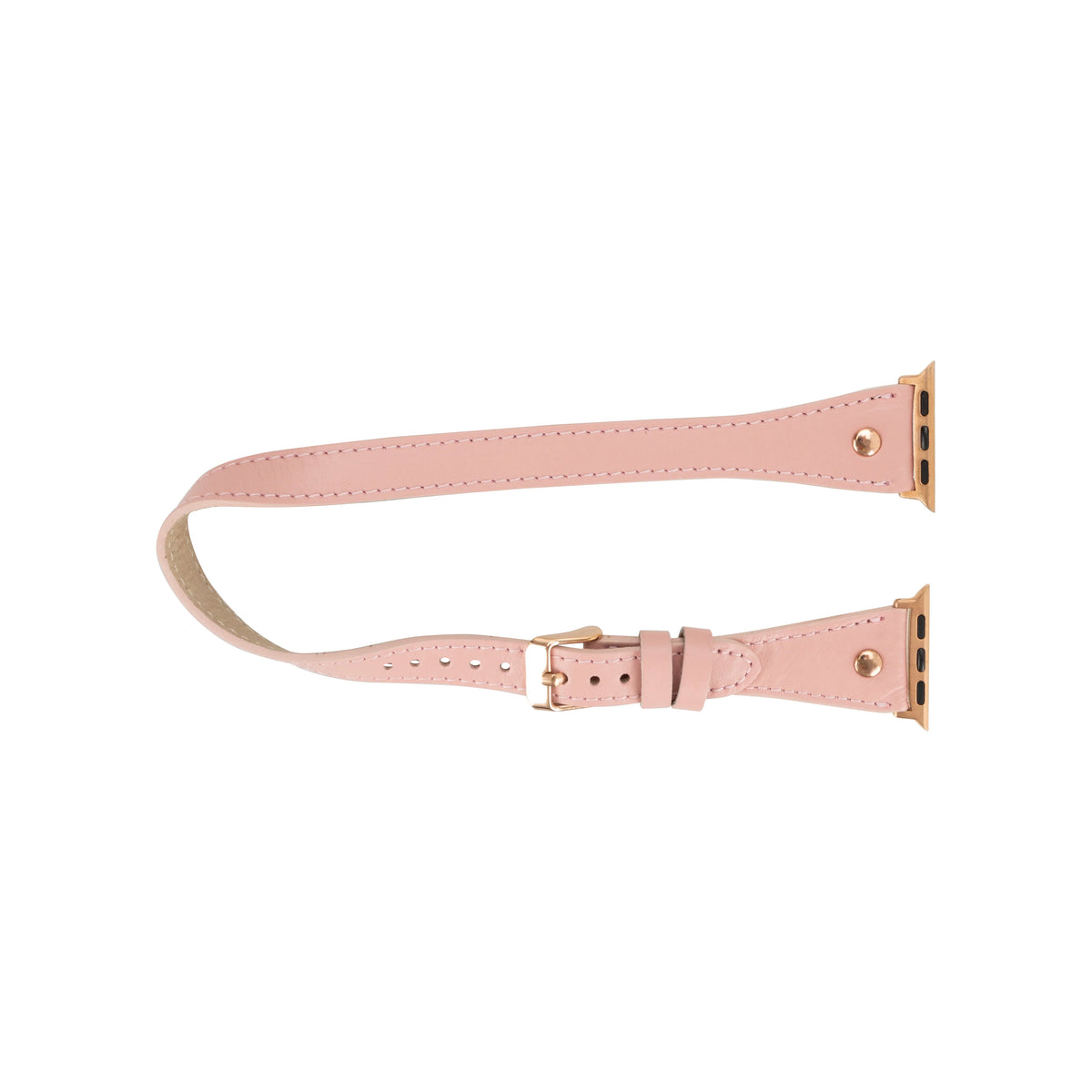 Double Tour Leather Apple Watch Band with Rose Gold Trok - Hector
