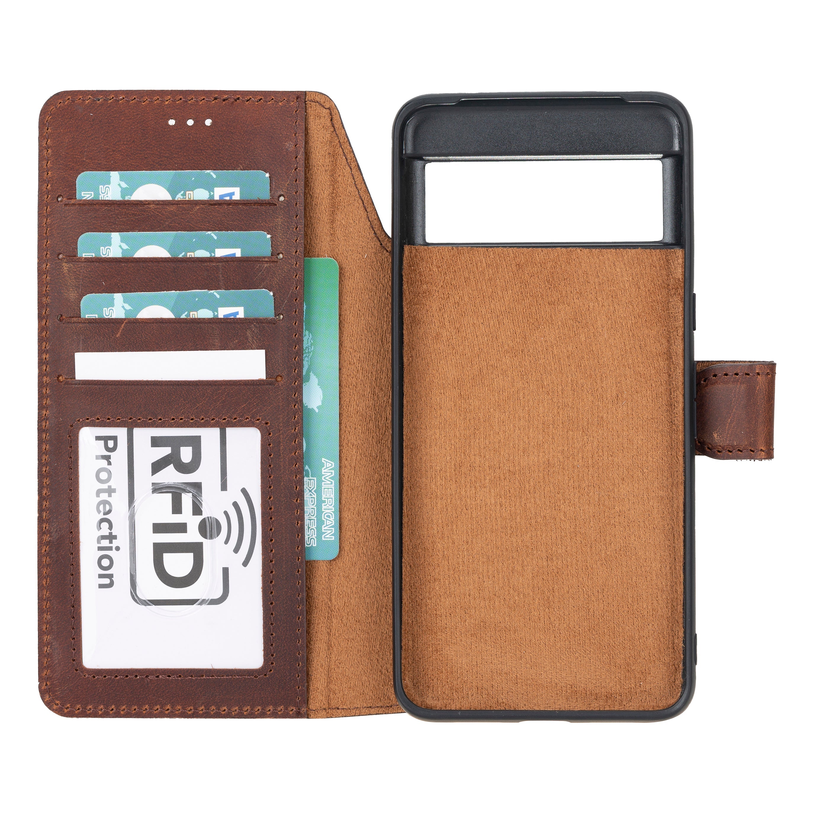Google Pixel 8 Pro Detachable Leather Wallet Case -  Magic Wallet