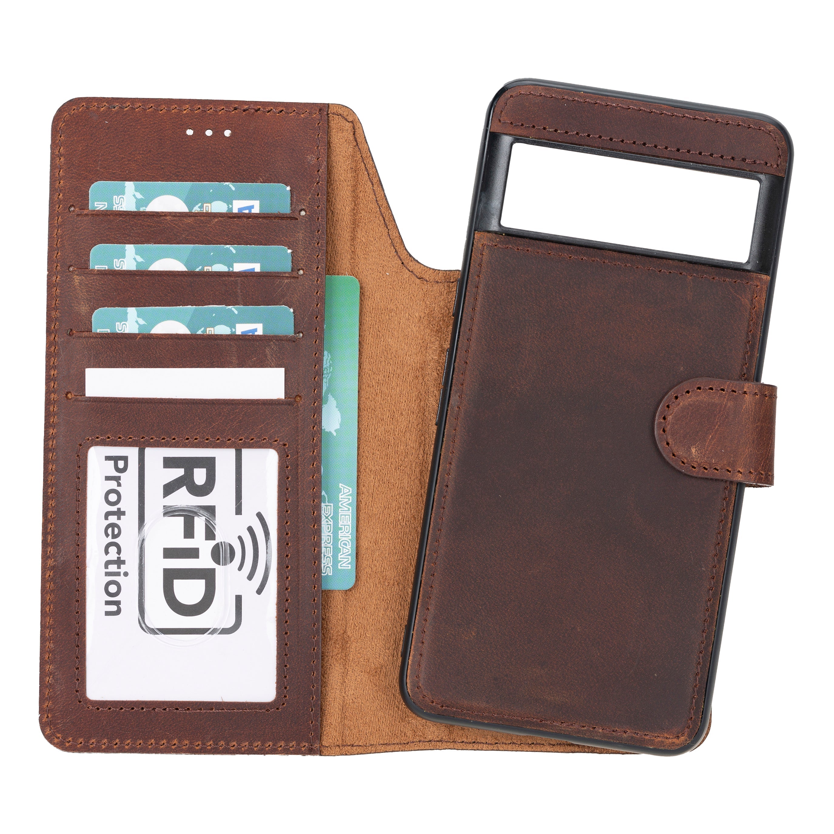 Google Pixel 8 Pro Detachable Leather Wallet Case -  Magic Wallet