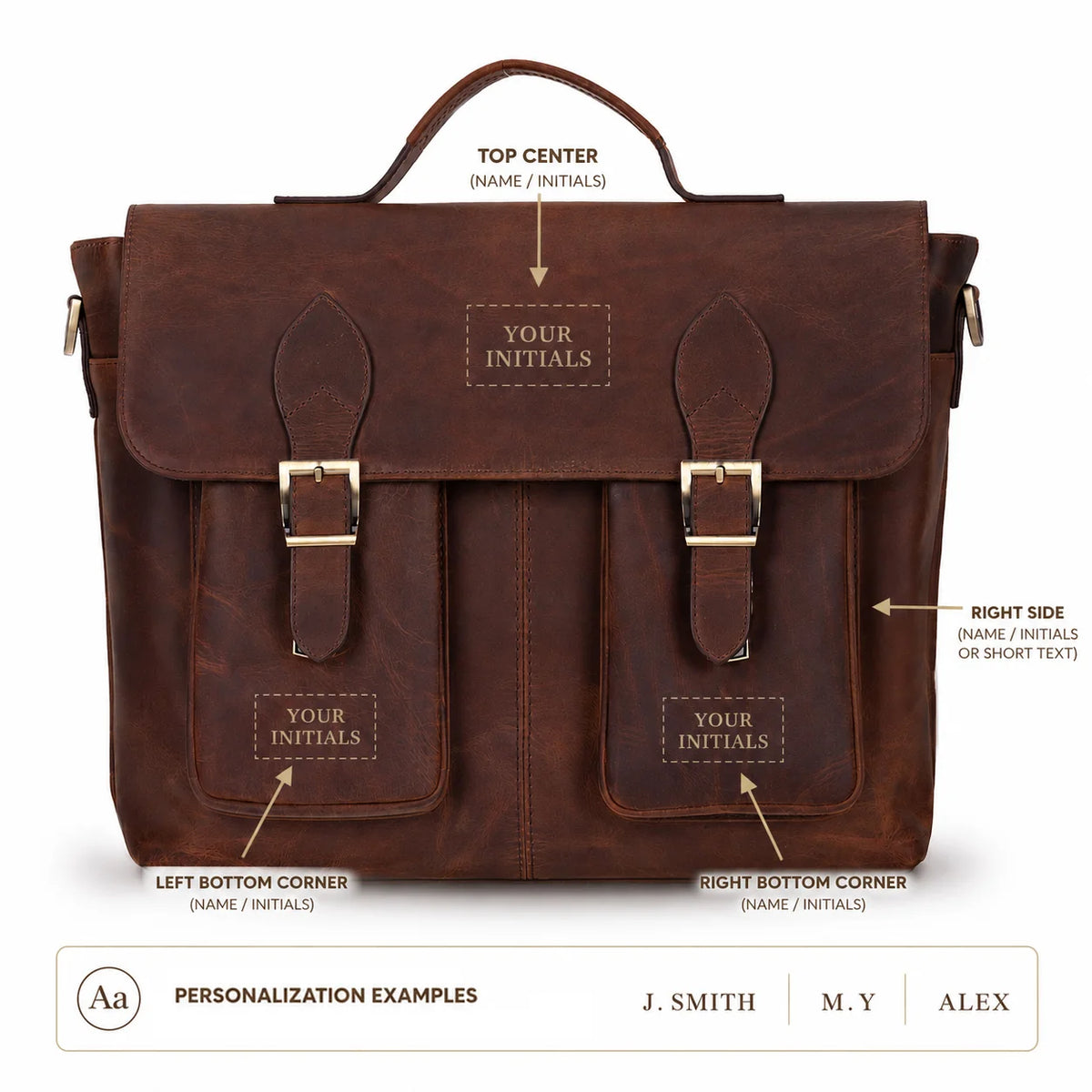 Leather Business Briefcase / Laptop Case - Olympus