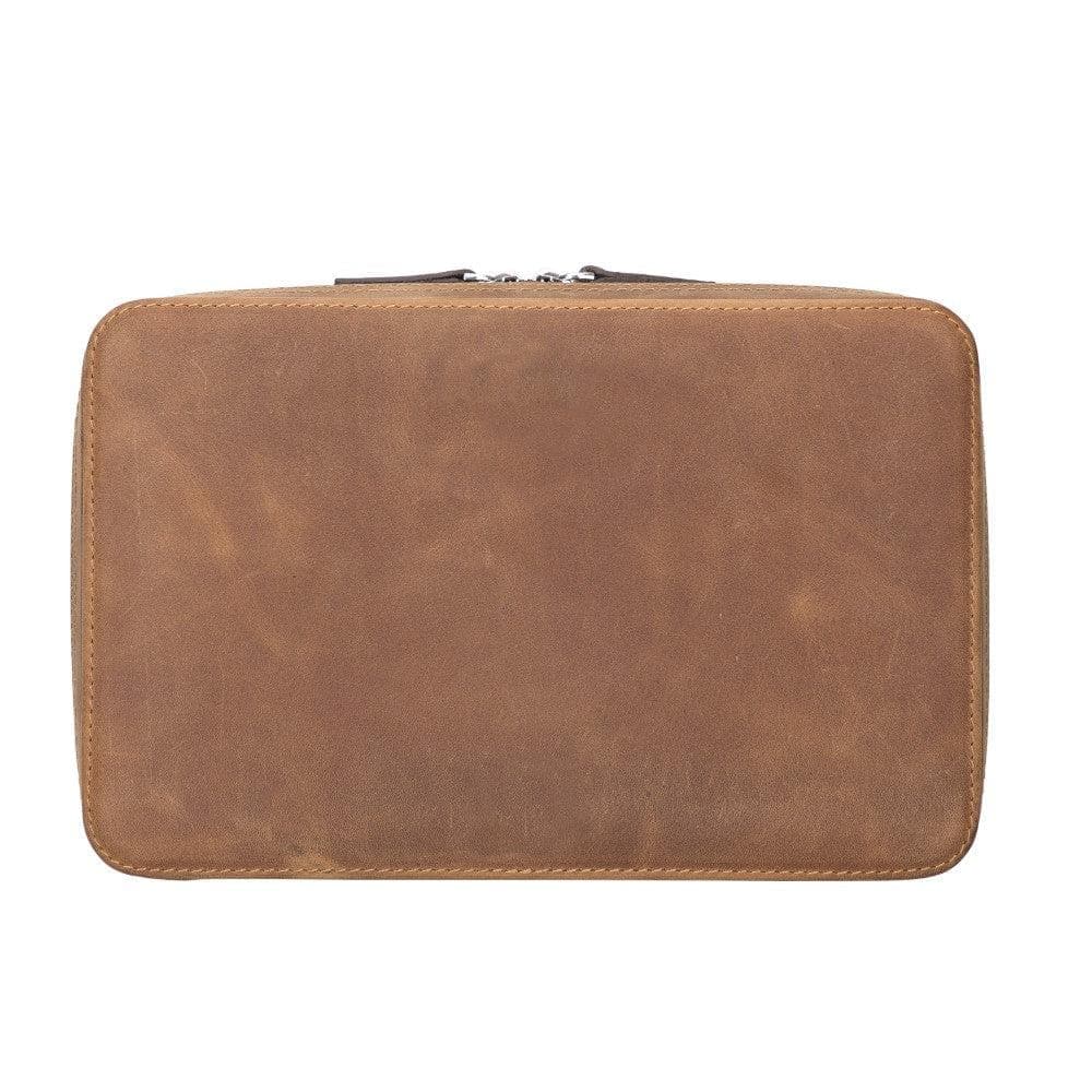 Organiseur de câbles de voyage en cuir véritable