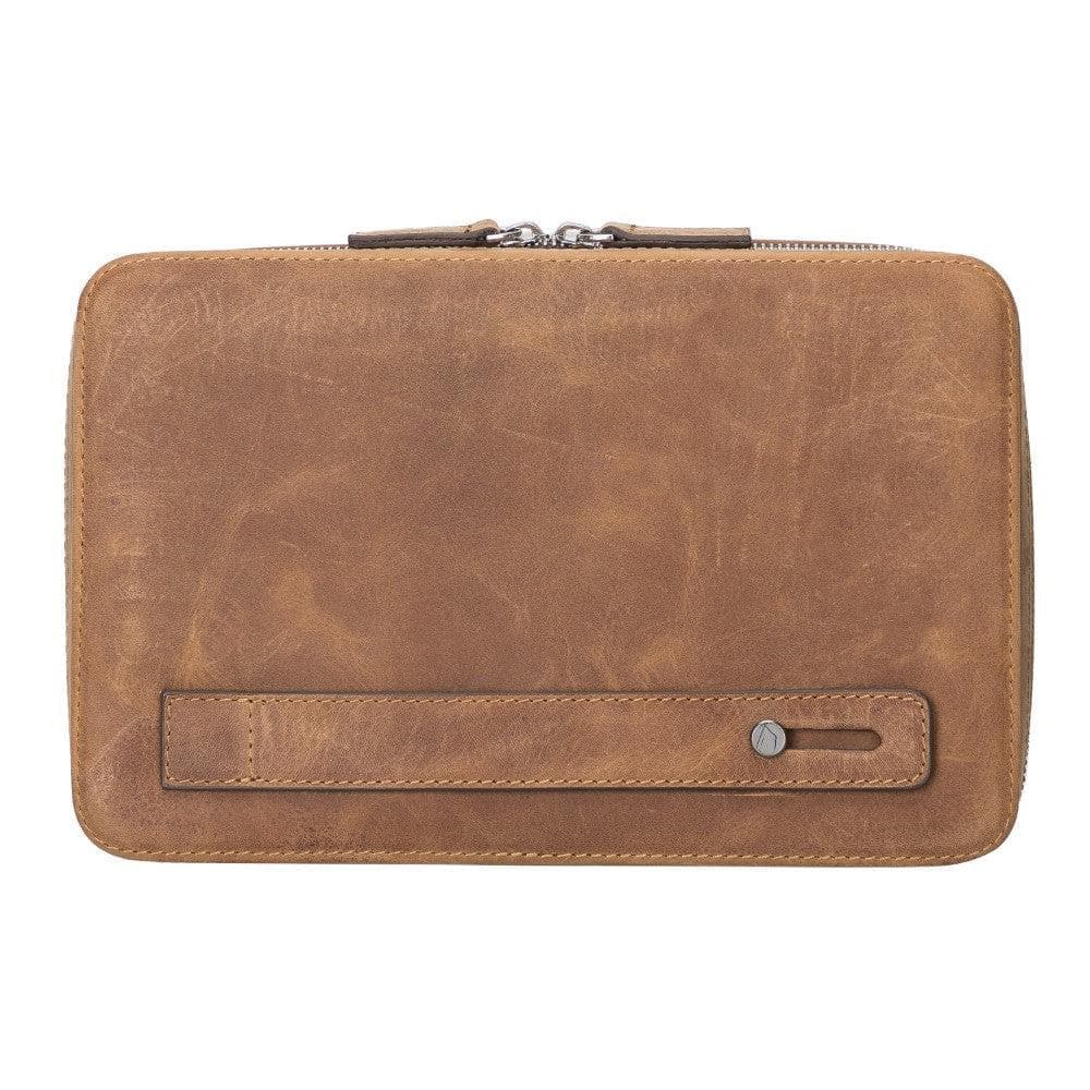 Organiseur de câbles de voyage en cuir véritable