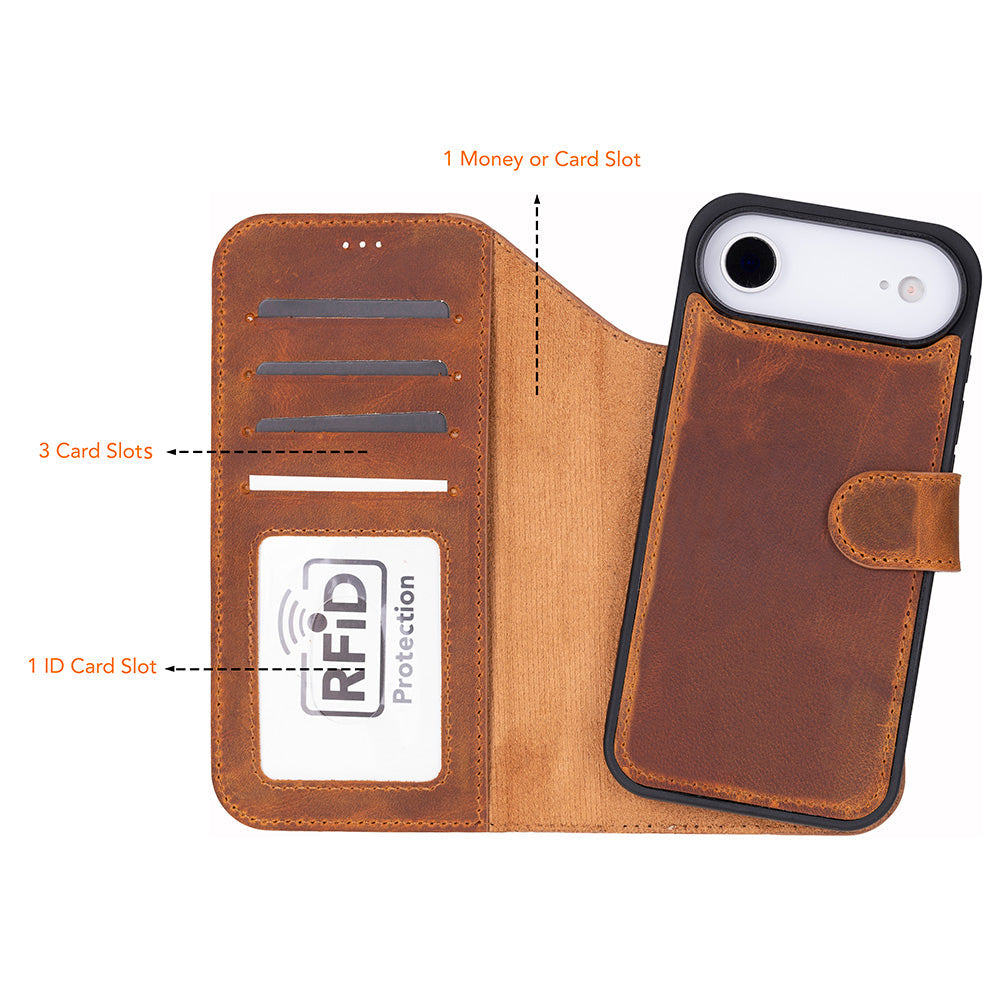 iPhone 17 Air Leather Detachable Wallet Case - Magic Wallet