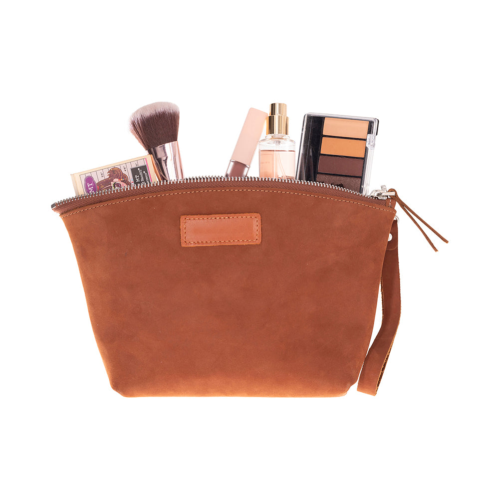 Leather Makeup Bag - Luna