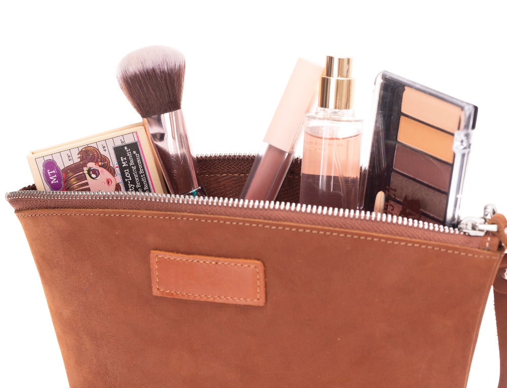 Leather Makeup Bag - Luna