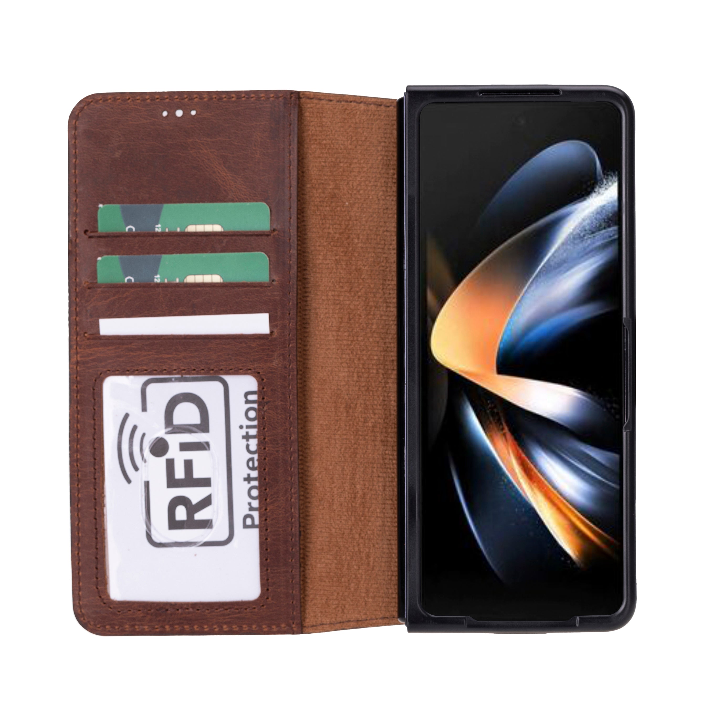 Leder-ID-Brieftasche für Samsung Galaxy Z Fold 5 – Magic Wallet