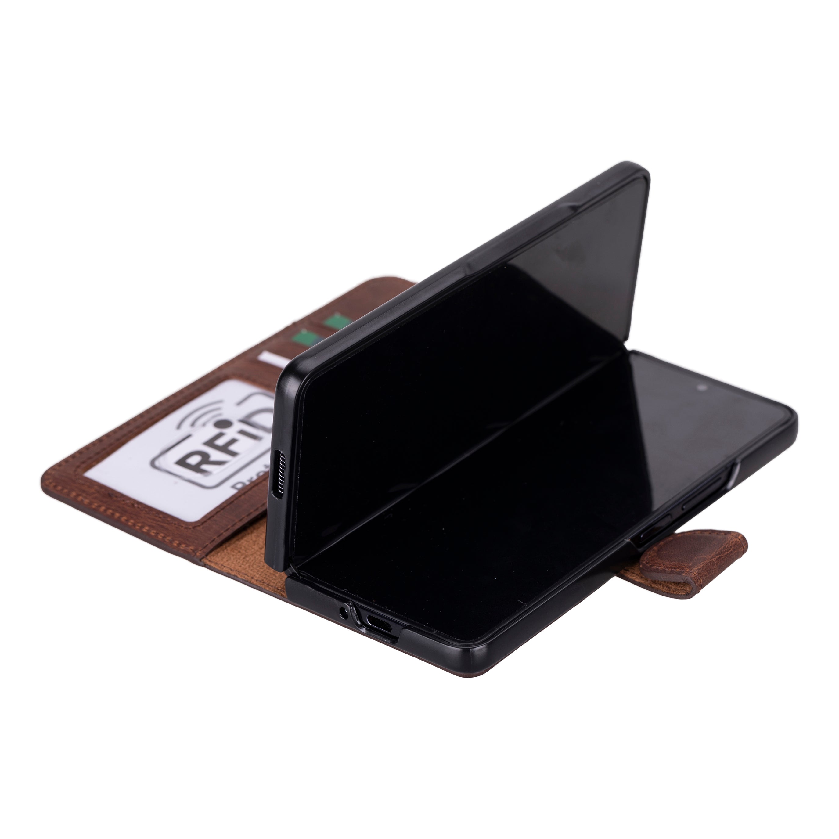 Leder-ID-Brieftasche für Samsung Galaxy Z Fold 5 – Magic Wallet