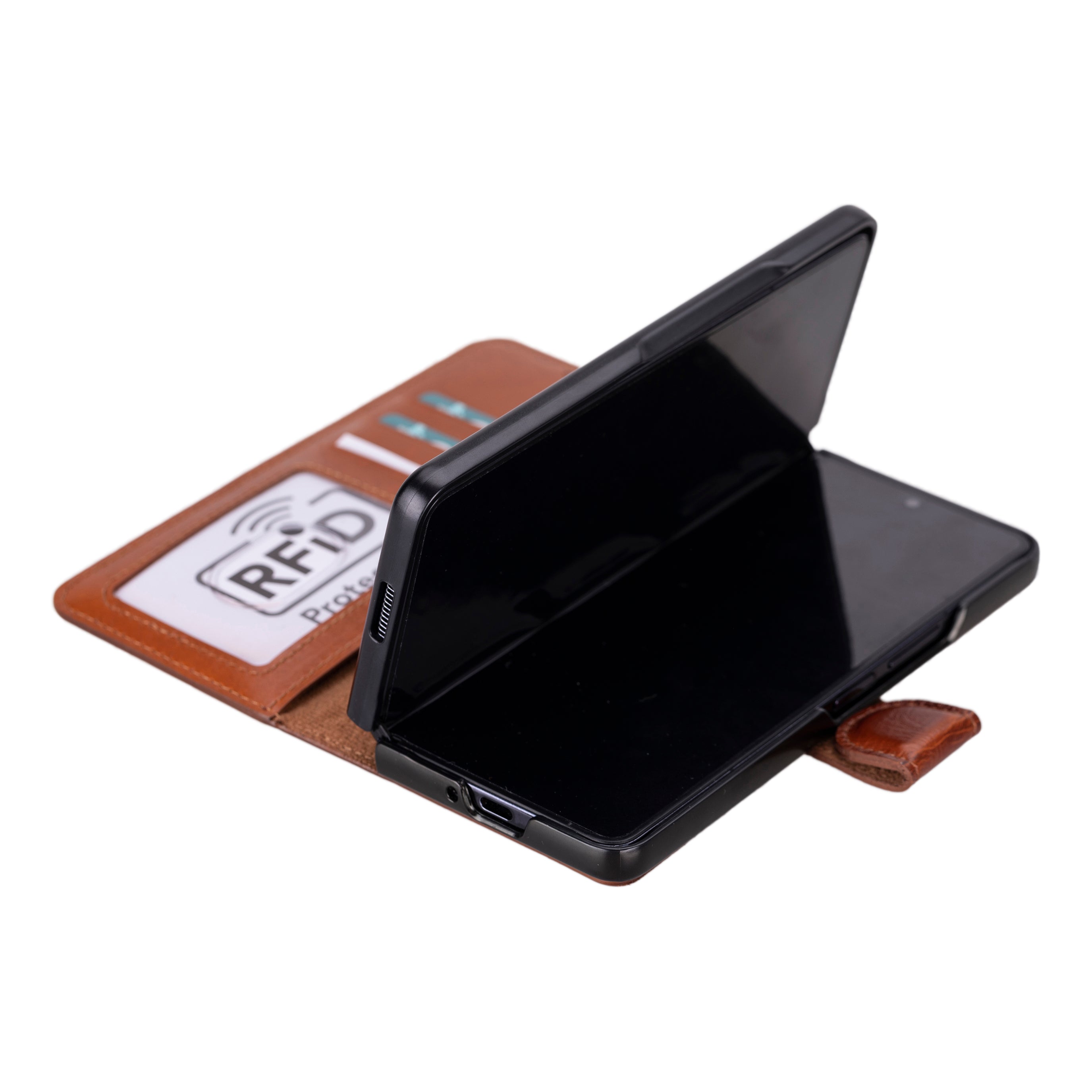 Leder-ID-Brieftasche für Samsung Galaxy Z Fold 5 – Magic Wallet