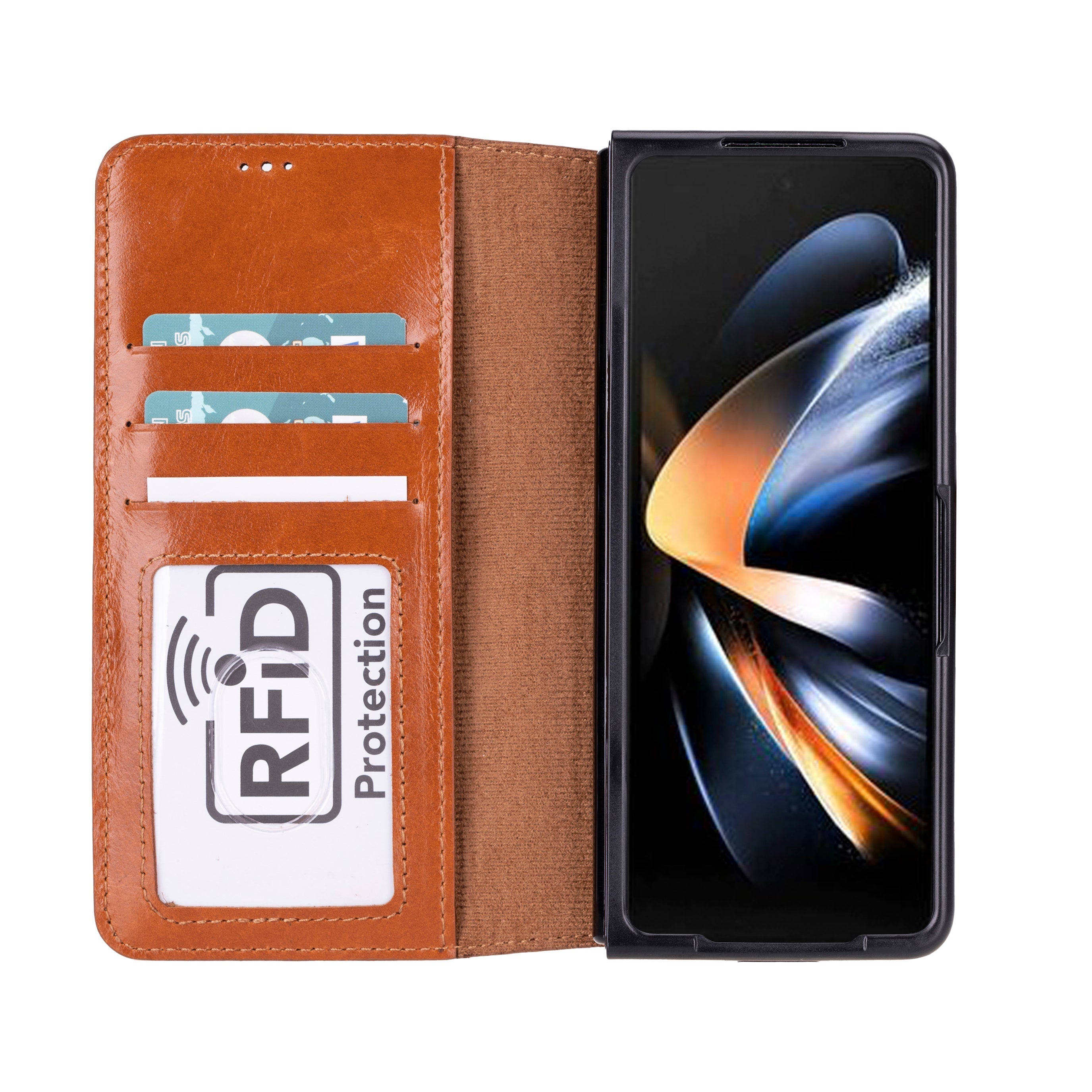 Leder-ID-Brieftasche für Samsung Galaxy Z Fold 5 – Magic Wallet