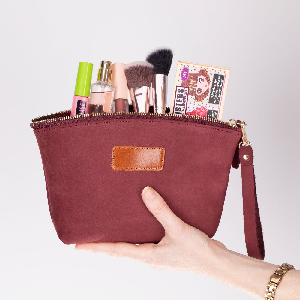 Leather Makeup Bag - Luna