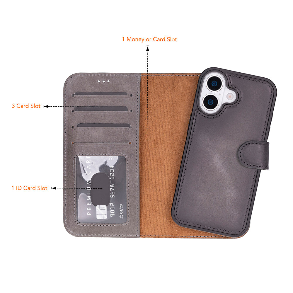 iPhone 17 Leather Detachable Wallet Case - Magic Wallet
