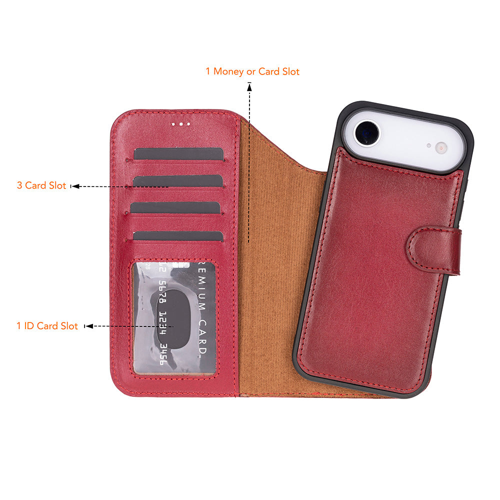 iPhone 17 Air Leather Detachable Wallet Case - Magic Wallet