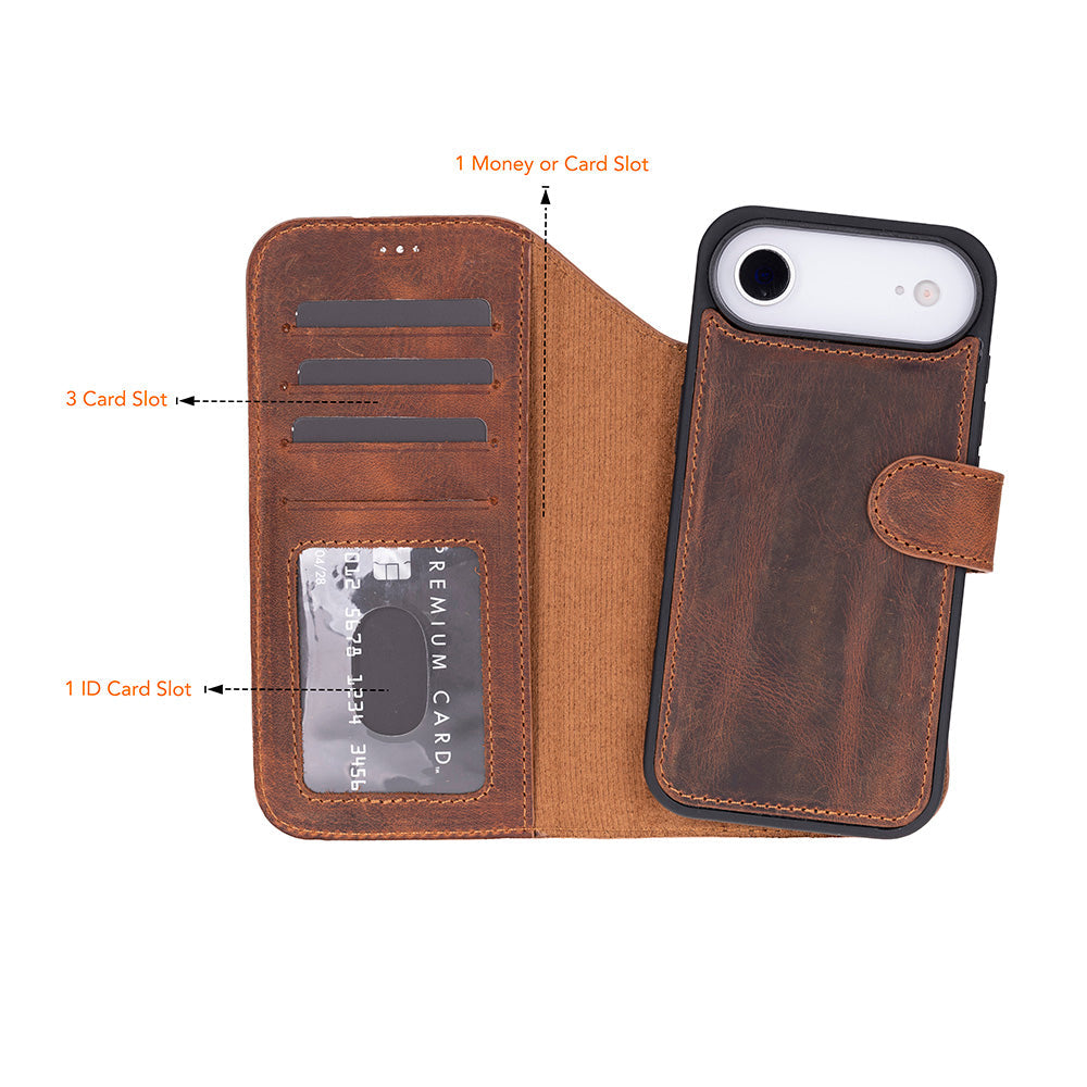 iPhone 17 Air Leather Detachable Wallet Case - Magic Wallet