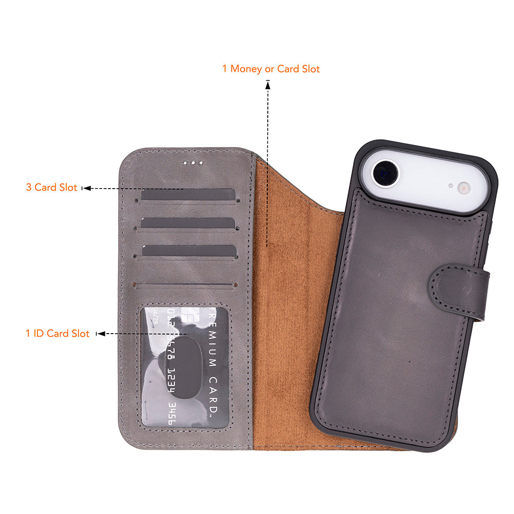 iPhone 17 Air Leather Detachable Wallet Case - Magic Wallet
