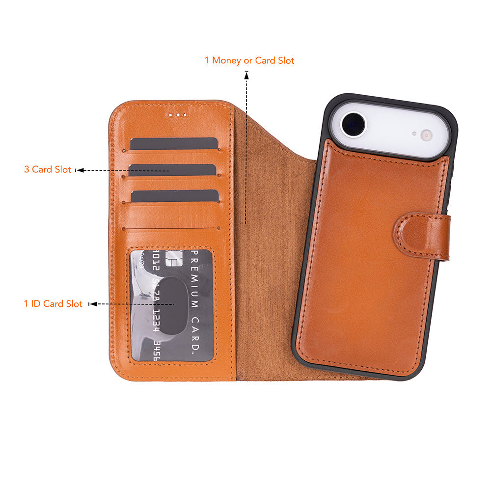iPhone 17 Air Leather Detachable Wallet Case - Magic Wallet