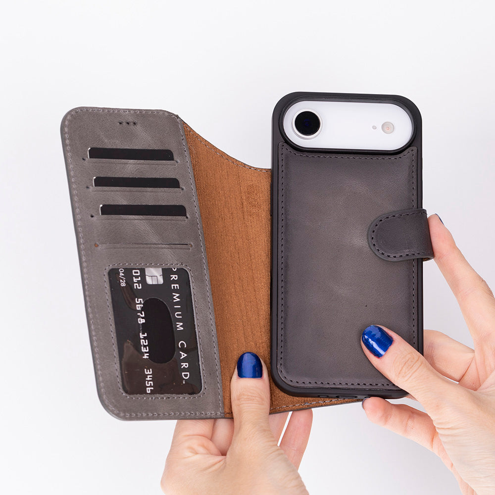 iPhone 17 Air Leather Detachable Wallet Case - Magic Wallet
