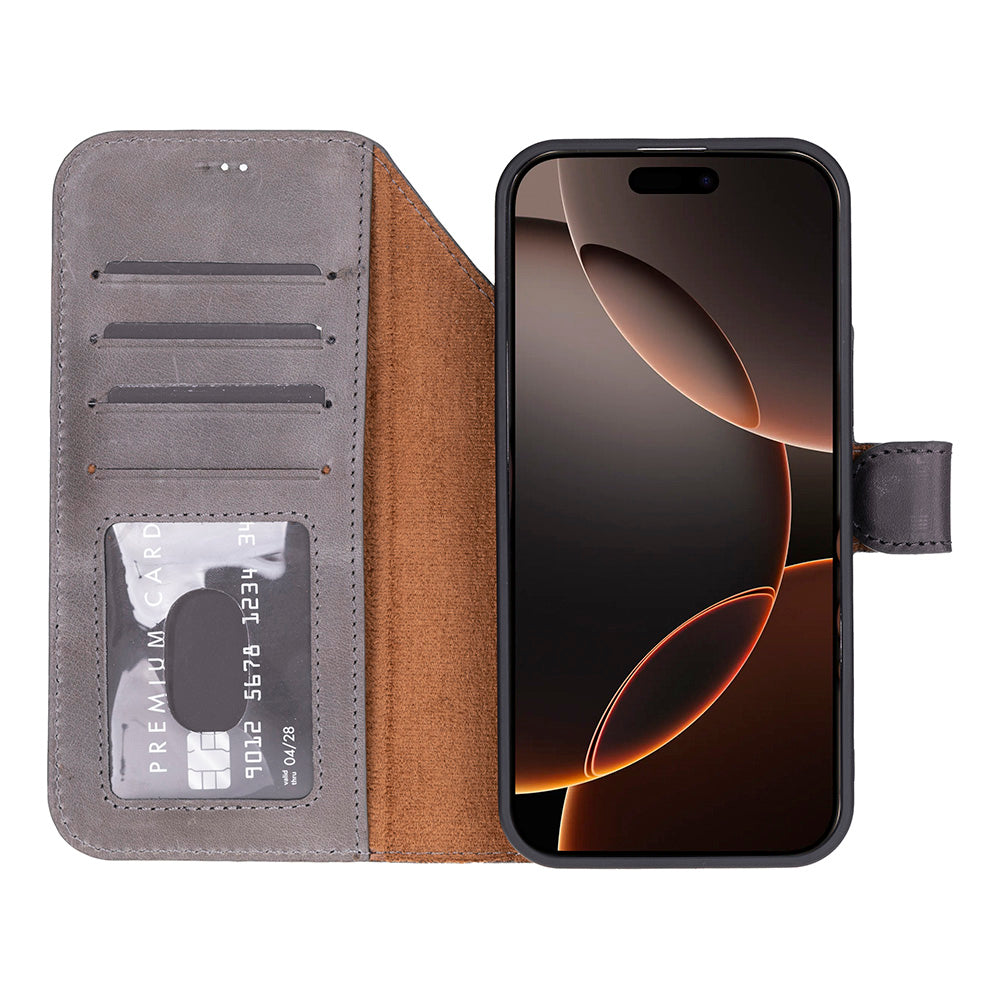 iPhone 17 Pro Max Leather Detachable Wallet Case - Magic Wallet