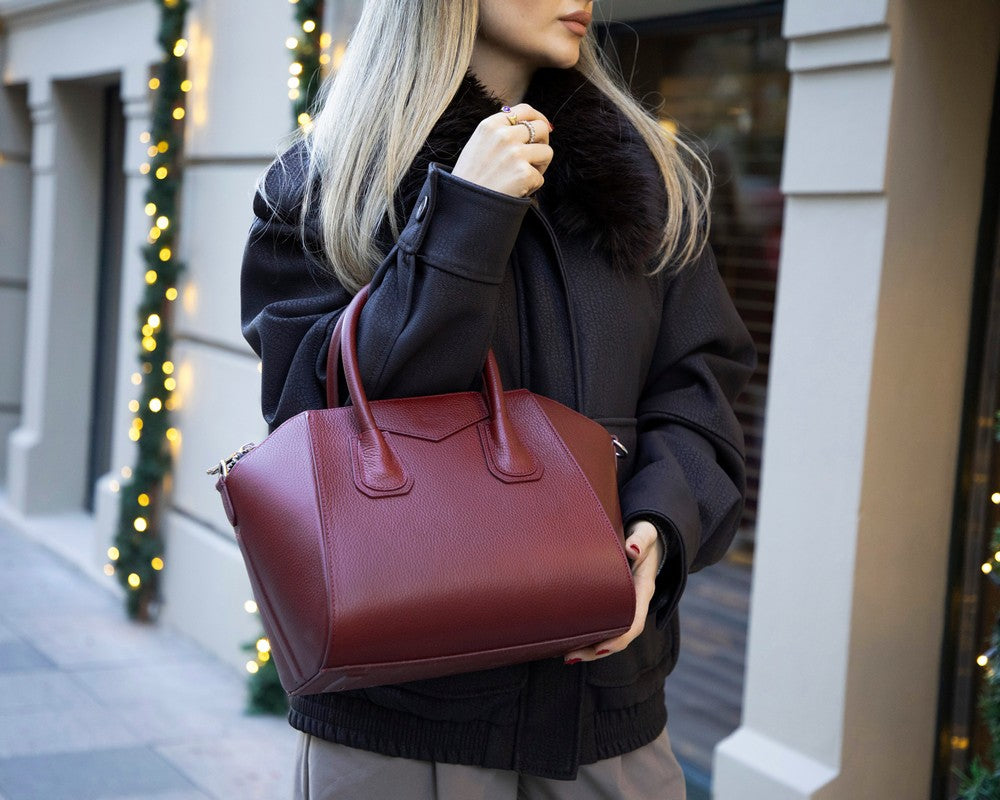 Leather Women's Bag, Medium - Lorenza