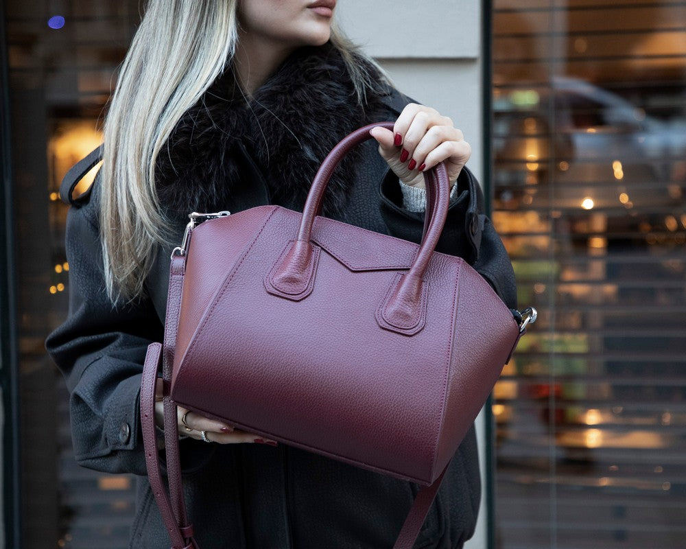 Leather Women's Bag, Medium - Lorenza