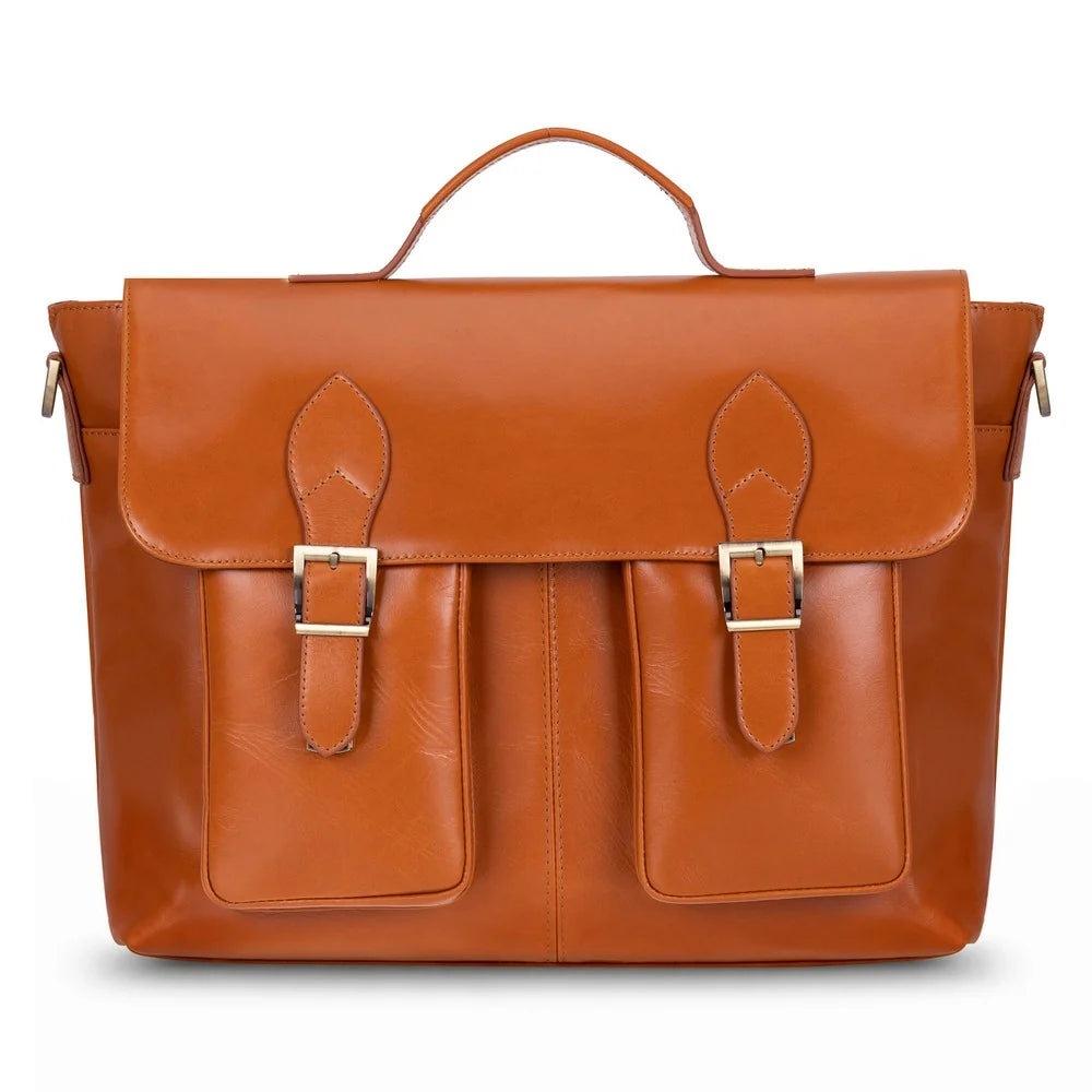 Leather Business Briefcase / Laptop Case - Olympus