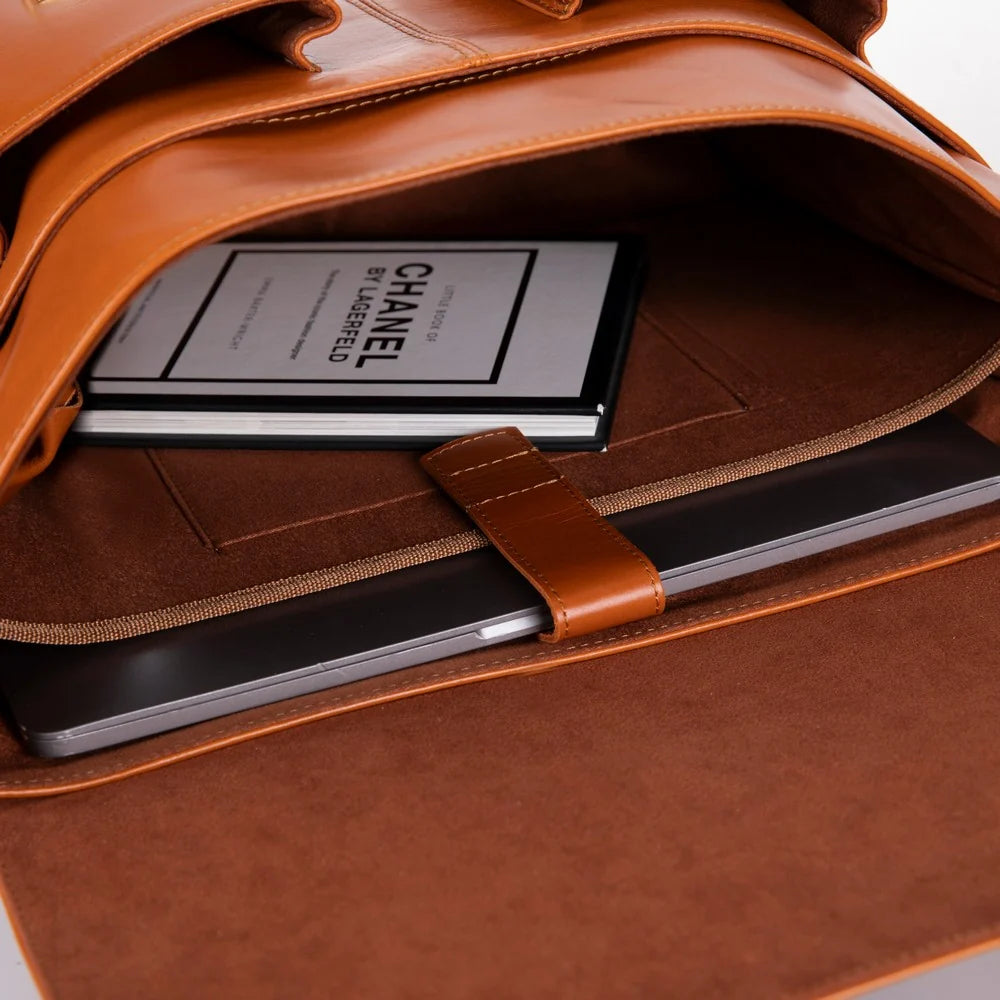 Leather Business Briefcase / Laptop Case - Olympus