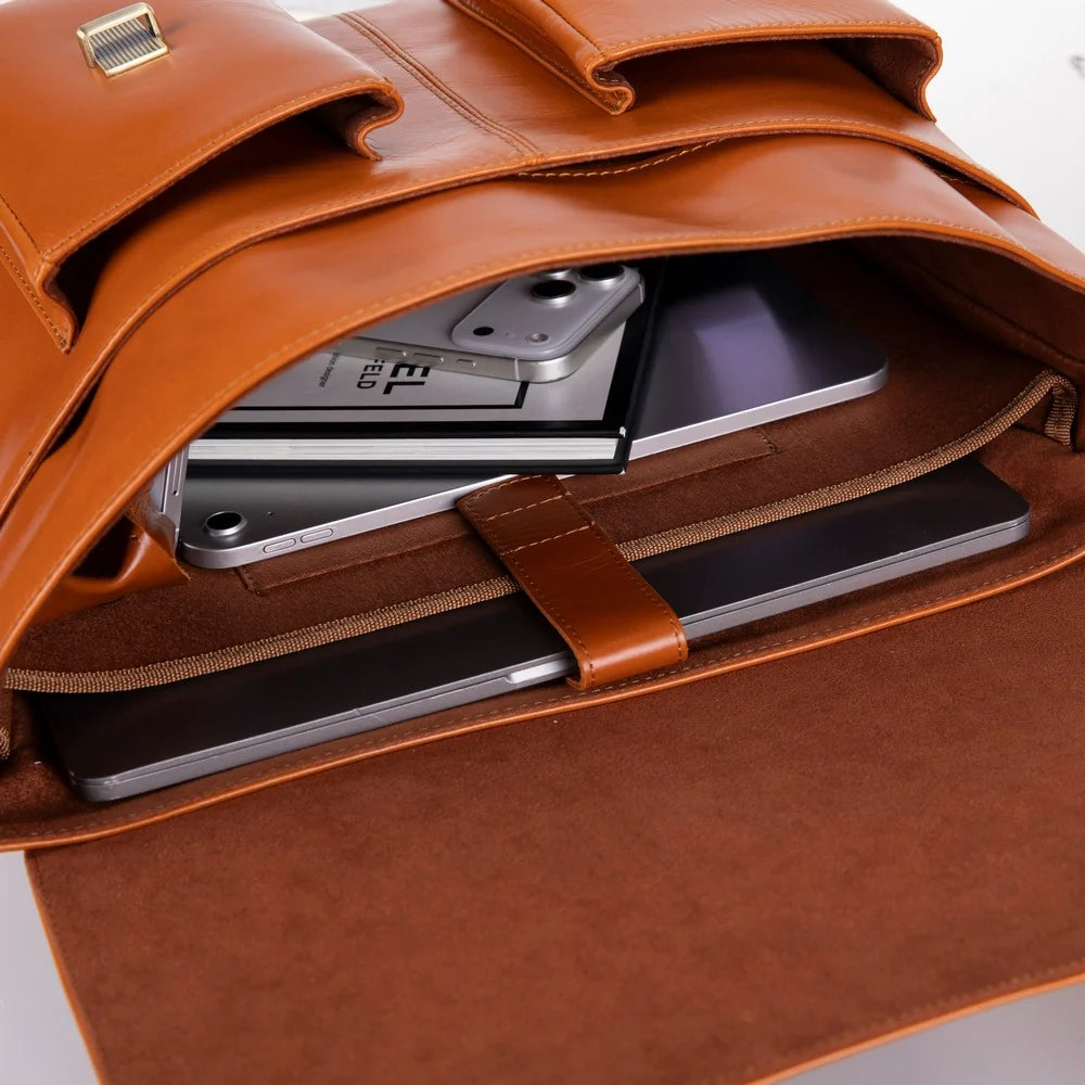 Leather Business Briefcase / Laptop Case - Olympus