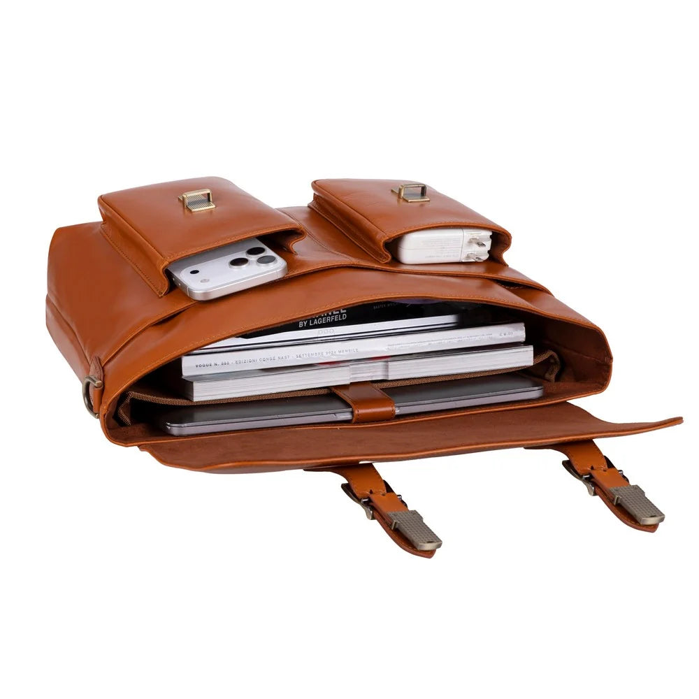 Leather Business Briefcase / Laptop Case - Olympus